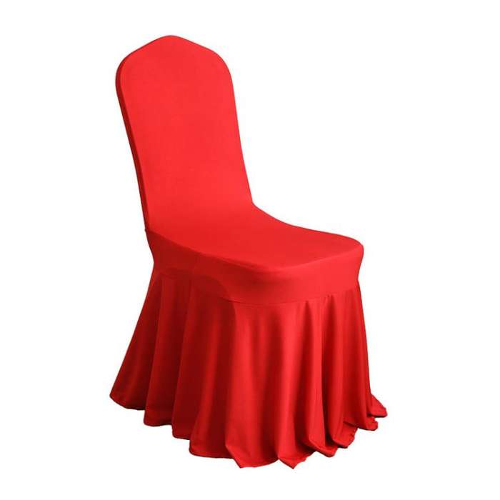 Stretch Chair Cover Hotel Wedding Decoration Solid Color Spandex Sundress Chair Cover(Red)