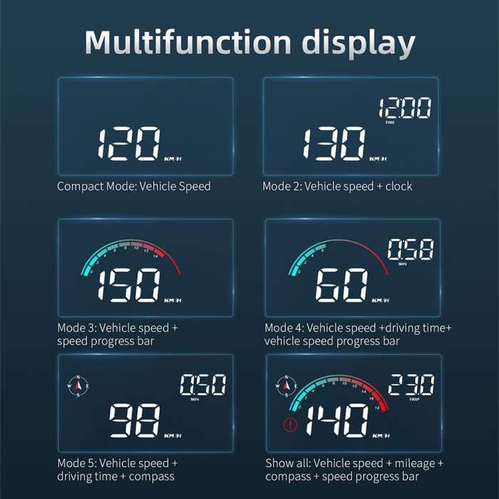 M22 Car Electronic Dog HUD Head-up Display Car OBD Universal Speedometer(GPS Version)