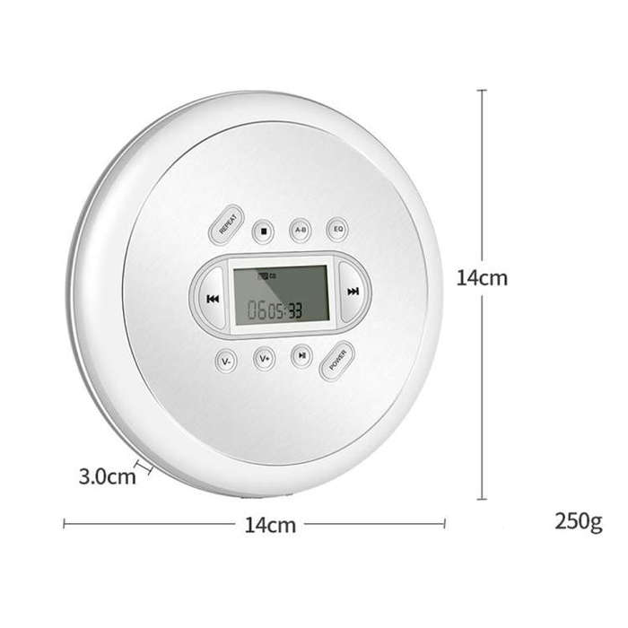 Kecag Mini Portable CD Player Walkman Study and Repeat Retro MP3 Music CD Player(KC-707)