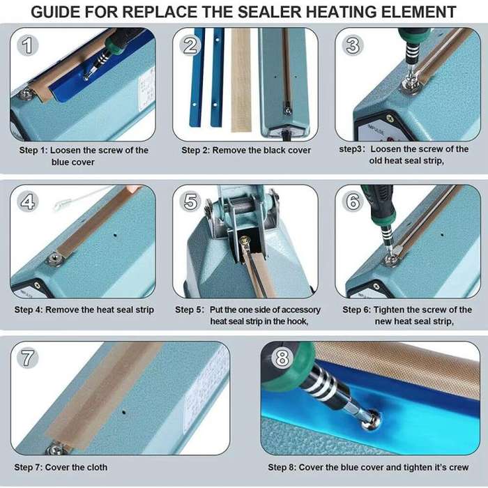 5pcs /Pack Impulse Sealer Spare Repair Parts Heat Seal Strips Replacement 400mm