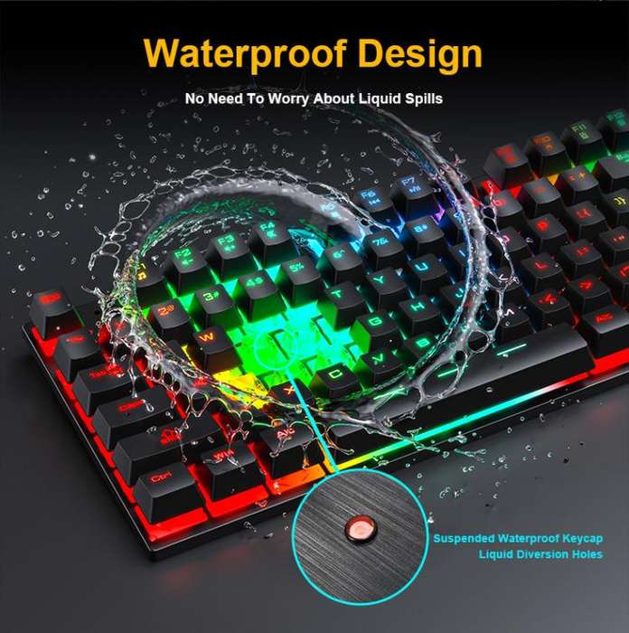 iMICE GK-490 4 In 1 Wired Hovering Illuminated Gaming Keyboard Mouse Headset Set