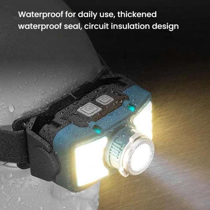 E-SMARTER W6100A LED Mini Wave Sensor Headlamp COB Outdoor Adventure Fishing Bright Headlamp(Yellow)