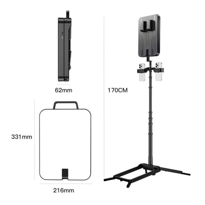 1.7m 14-Inch Suitcase Integrated Design Fill Light Foldable 3500-6000K Full-Screen Live Photograp...