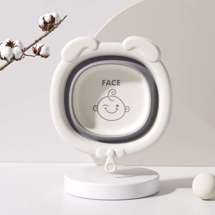 Children Silicone Folding Washbasin Portable Thickened Hangable Butt Washbasin For Babies, Color:...