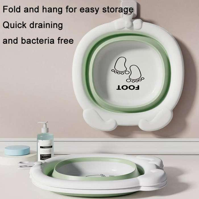 Children Silicone Folding Washbasin Portable Thickened Hangable Butt Washbasin For Babies, Color:...