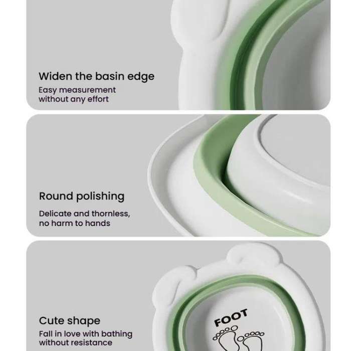 Children Silicone Folding Washbasin Portable Thickened Hangable Butt Washbasin For Babies, Color:...