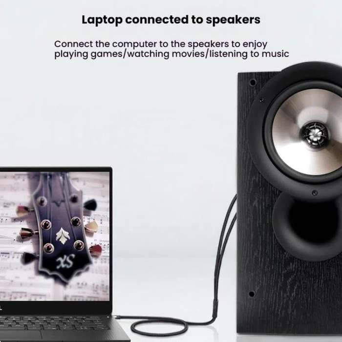 VEGGIEG 3.5mm 3.5 To 2RCA Audio Cable Cell Phone Computer Speaker Connection Cable, Length: 3m