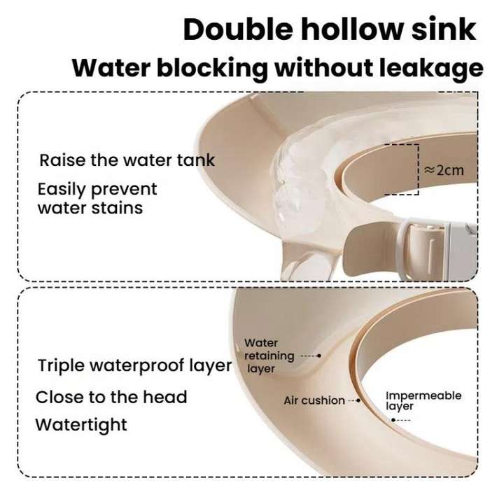Children Shampoo Cap Shower Hat Waterproof Ear Protection Double Layer Portable Foldable Shower C...