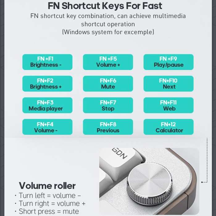 IMICE AN-800 Wireless Bluetooth Dual Mode Scissor Foot Structure Silent Keyboard(White Gray Orange)
