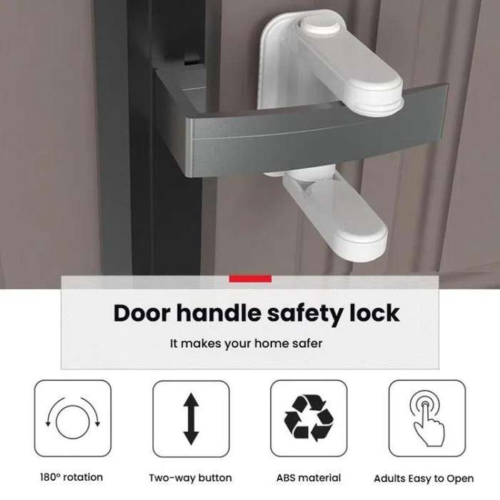 Children Security Lock Anti-Opening Anti-Pet Dogs Cats Open Cabinet Drawer Window Door Lock(White)