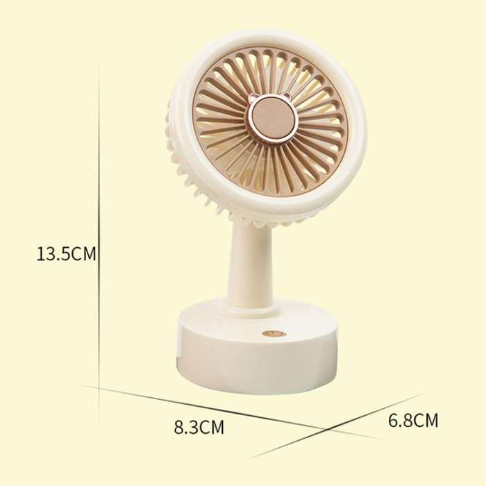 Student USB Small Desktop Fan Replaceable Animal Ears Multi-Speed Lithium Battery Mute Fan, Color...