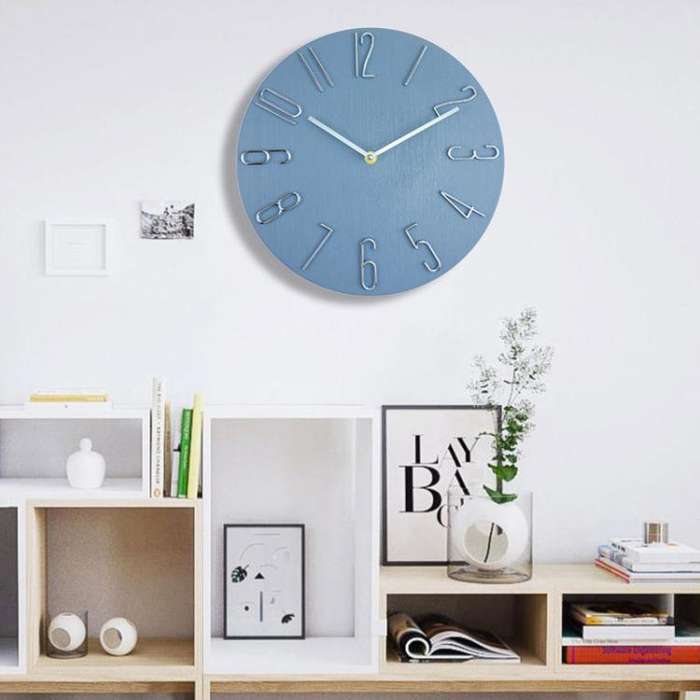 12 Inch Frameless Minimalist Wall Clock Silent Modern Quartz Clock for Living Room, Bedroom, Kitc...