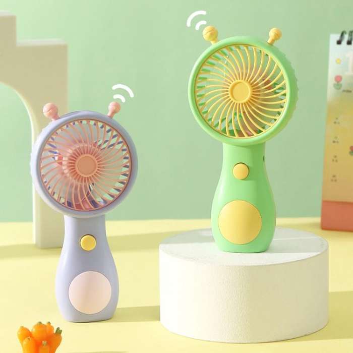 Cute Small Snail Handheld USB Rechargeable Fan Portable Mini Compact Pocket Fan(Purple)