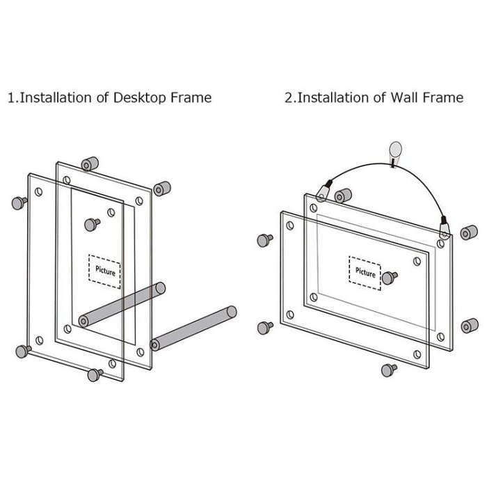 Acrylic Photo Frame Transparent Crystal Desktop Certificate Business License Frame, Inner Frame S...