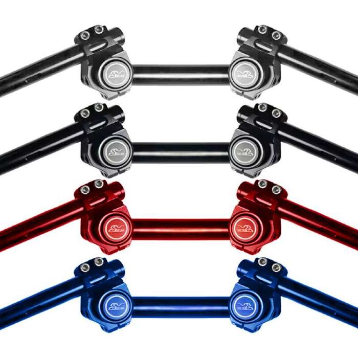 Aluminum Alloy Motorcycle Variable Diameter Handlebar Separate Faucet Handle(Blue)