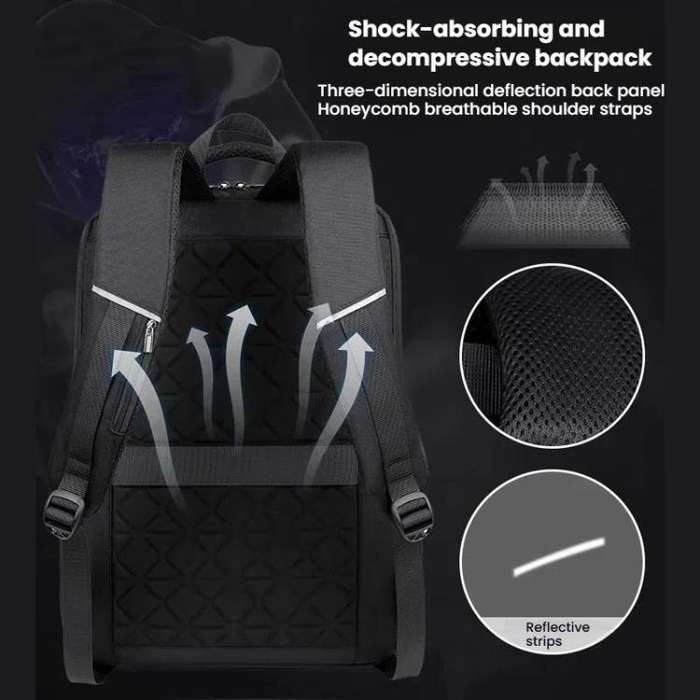 17.3-18 Inch Hard Shell Laptop Backpack with USB+Type-C Charging Ports Unisex Anti-Theft  Busines...