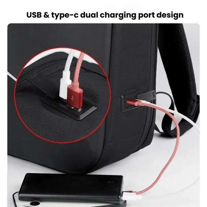 17.3-18 Inch Hard Shell Laptop Backpack with USB+Type-C Charging Ports Unisex Anti-Theft  Busines...