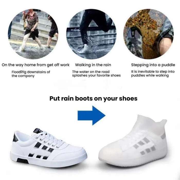 Thickened Wear-Resistant Waterproof Silicone Rain Shoe Cover, Size: S 31-33(Blue)