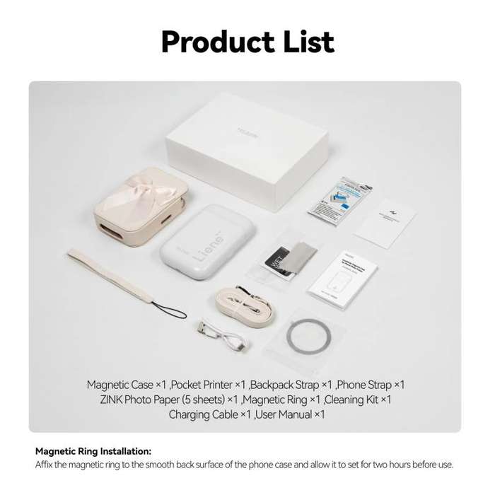TELESIN Portable Instant Photo Printer With Magnetic Bag & Self-Adhesive Photo Paper For Travel &...