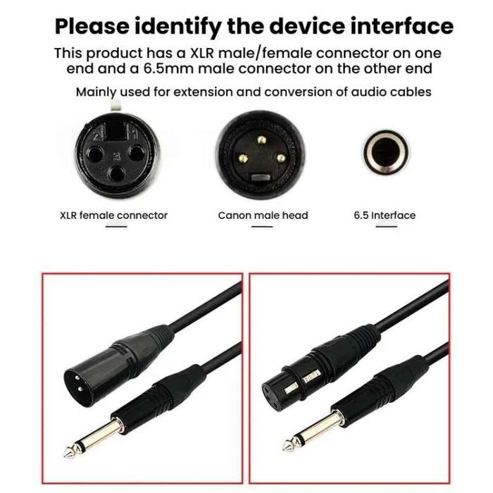 VEGGIEG 3Pin XLR Speaker Loudspeaker Cable Mixer Balanced Audio Microphone Cable, Length: 10m(6.5...