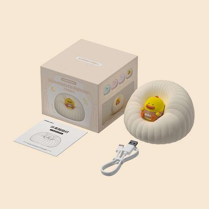 ICARER FAMILY  IF-YD01 Cartoon Silicone Night Light Bedroom Bedside Lamp Baby Feeding Lamp(Beige)