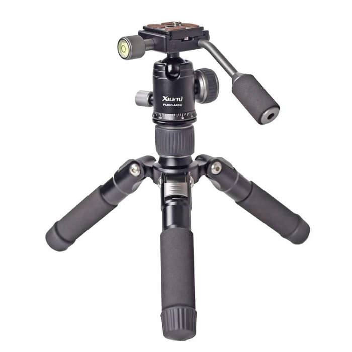 XILETU FM5C-MINI Adjustable 16.5-51cm Aluminum Tripod with 26mm Ball Head 6kg Load Capacity for 3...
