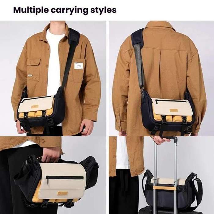 Cwatcun D191 Large Shoulder Camera Bag Waterproof Crossbody Microsingle DSLR Camera Messenger Bag