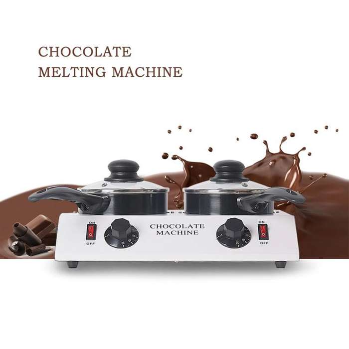Dessert Making Double Cylinder Chocolate Hot Melt Machine EU Plug