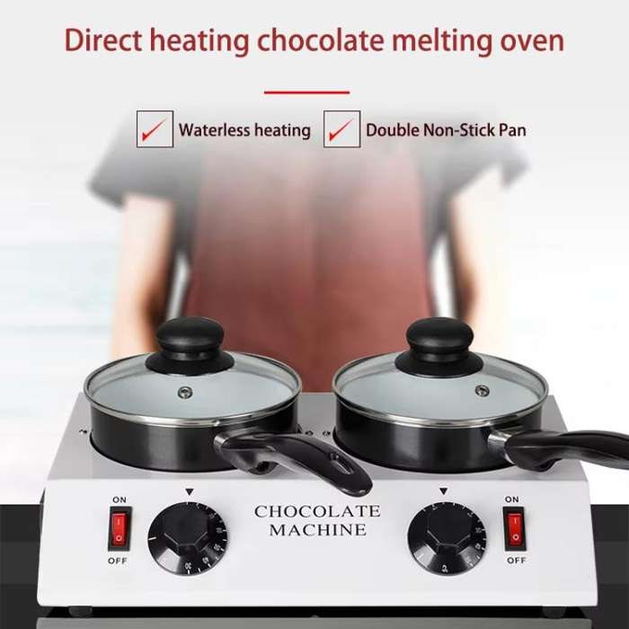 Dessert Making Double Cylinder Chocolate Hot Melt Machine EU Plug