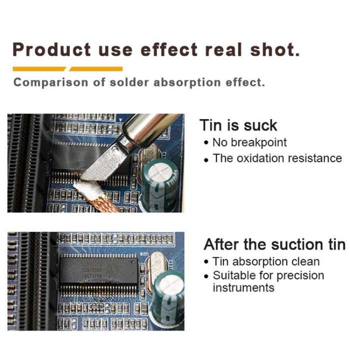 BAKU BK-2515 Solder Wick Remover Desoldering Braid for Electronics Repair
