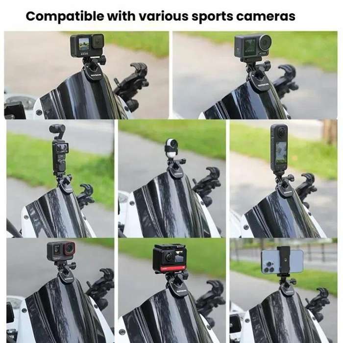 Sunnylife ZJ846 Sports Camera Universal Mount Motorcycle Windshield Clip(Black)