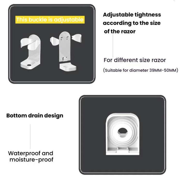 3pcs /Pack Adhesive Hook Rack for Electric Razors Shaver & Beauty Tool Organizer Semi-Open Design...