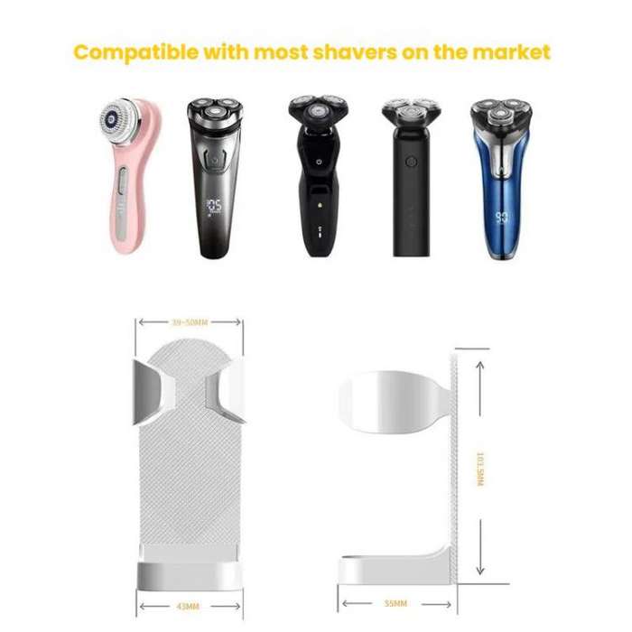 3pcs /Pack Adhesive Hook Rack for Electric Razors Shaver & Beauty Tool Organizer Semi-Open Design...