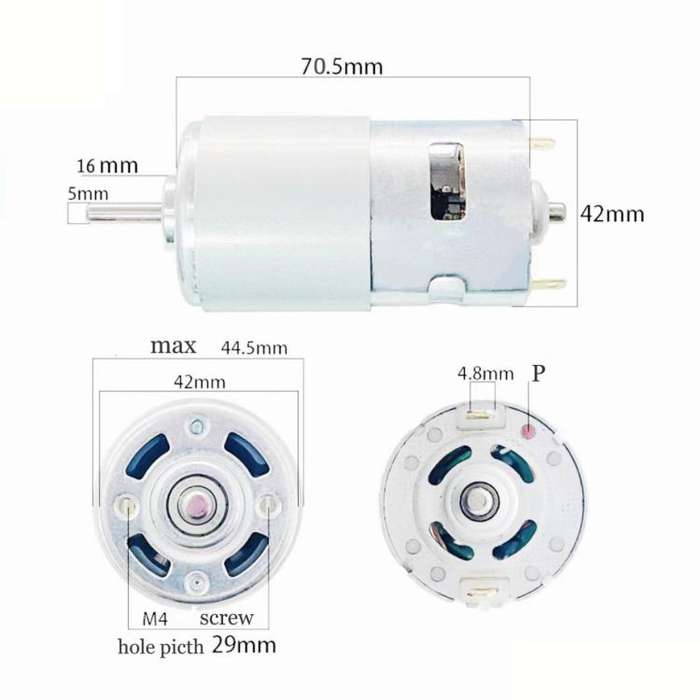 24V 10000RPM 795 Dual Ball DC Motor Juicer Pump High Torque Motor