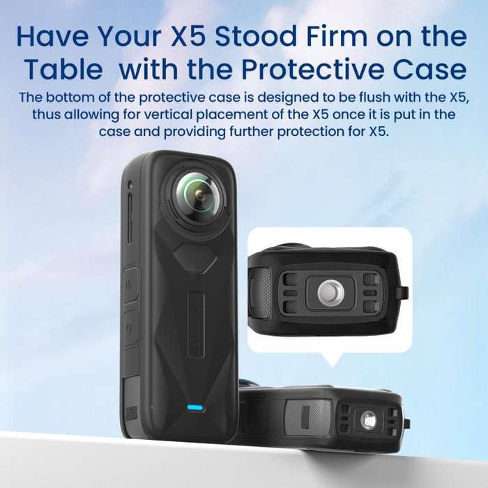 aMagisn Body Case For Insta360 X5 Action Camera Protective Accessories Black
