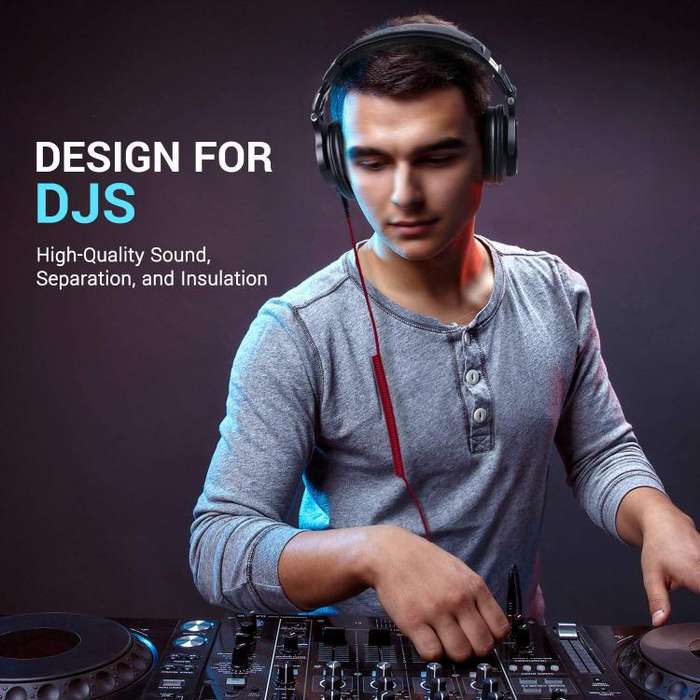 OneOdio A71M Headset Wired DJ Disc Monitor Headphones With Mic Computer Headphone(Black)