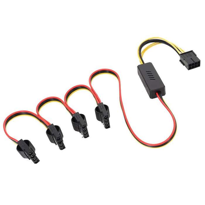 Graphics Card 8P To Big 4P 1 To 4 Graphics Card To Hard Disk Drive Cable Hard Disk Drive Power Cable
