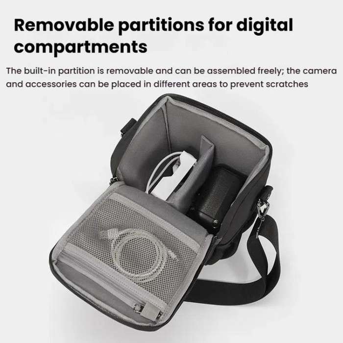 Cwatcun D1 Small Lightweight Portable Leather Film Material Camera Crossbody Bag