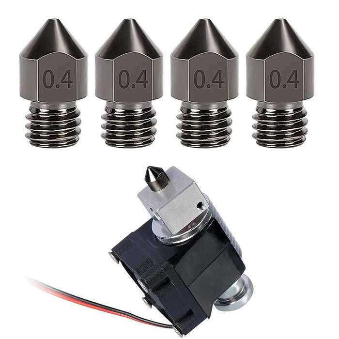 5pcs /Pack 1.75/0.5mm MK8 Hardened Steel Nozzle High-Temperature Resistant 3D Printer Extruder Ho...