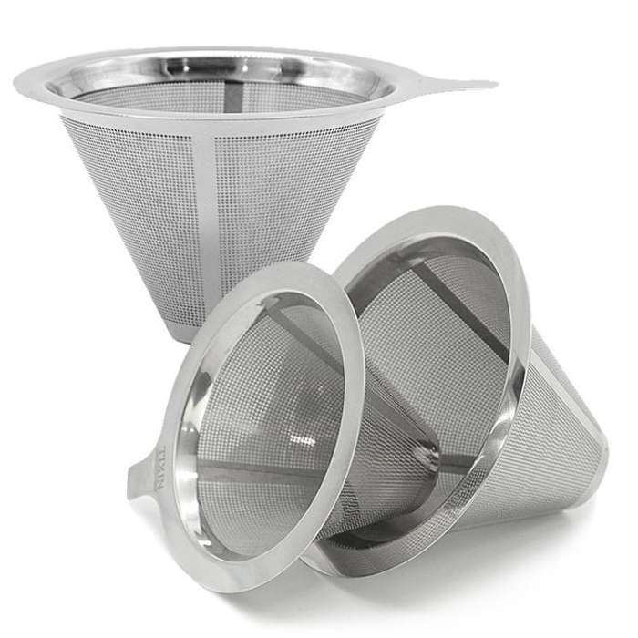 304 Stainless Steel Coffee Filter Reusable Mesh for Pour Over/Drip Coffee Maker, Spec:  4-6 Cups