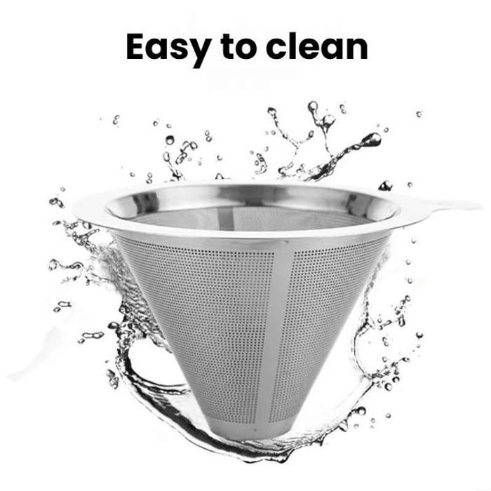 304 Stainless Steel Coffee Filter Reusable Mesh for Pour Over/Drip Coffee Maker, Spec: 1-2 Cups