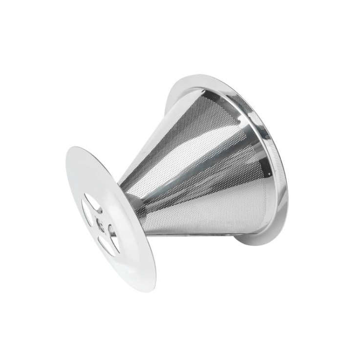V60 Stainless Steel Coffee Filter with Base for Pour Over Brewing, Spec: 1-4 Cups 600-mesh