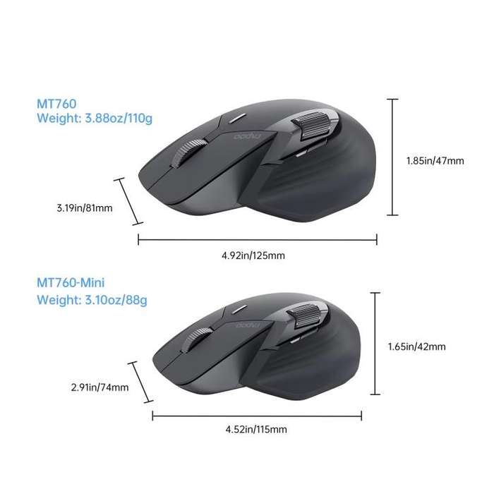 Rapoo Wireless Triple Mode Mice Ergonomic Desktop Laptop Business Office Mouse, Color: MT760 Pink