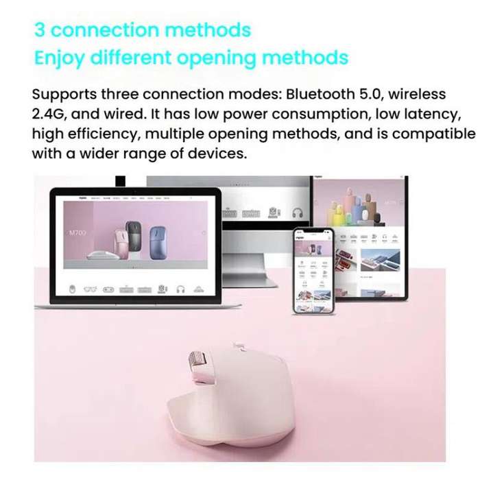 Rapoo Wireless Triple Mode Mice Ergonomic Desktop Laptop Business Office Mouse, Color: MT760mini ...