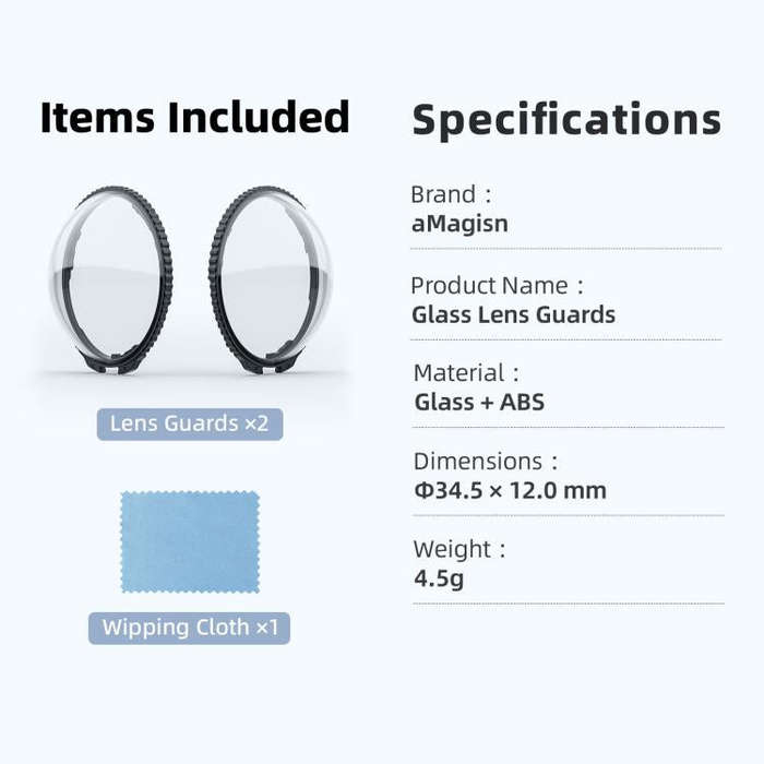 For Insta360 X5 Camera aMagisn Lens Guard Protector Detachable Anti-Scratch Glass Cover Standard ...