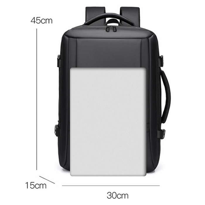 WEIXIER B759 Simple Expandable Men Shoulder Bag Large Capacity Laptop Backpacks(Black)