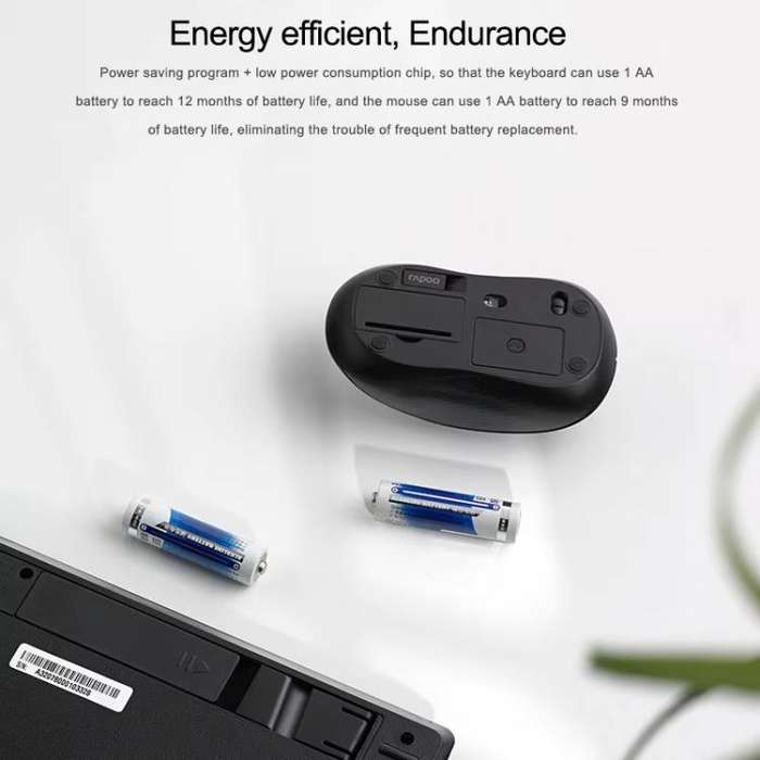 Rapoo 8000GT Bluetooth / 2.4G Wireless Keyboard Mice Set Laptop Tablet Cell Phone Keyboard And Mo...