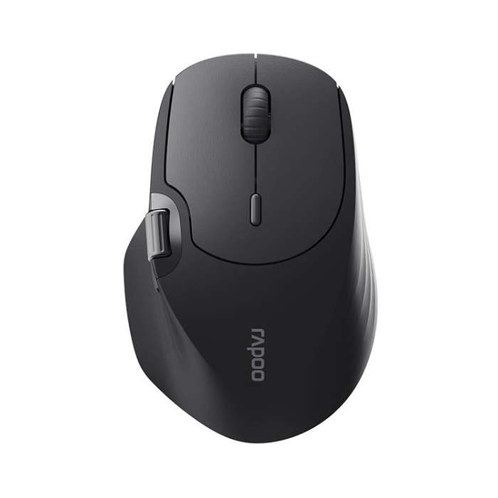 Rapoo MT560 3-Mode Wireless Bluetooth Mouse Ergonomic Desktop Laptop Mouse(Black Gray)