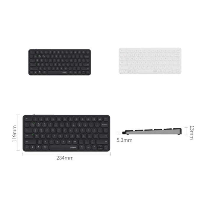 Rapoo E9050L Tri-mode Bluetooth Wireless Keyboard Silent Laptop Keyboard(Dark Gray)