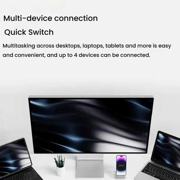 Rapoo E9050L Tri-mode Bluetooth Wireless Keyboard Silent Laptop Keyboard(Dark Gray)
